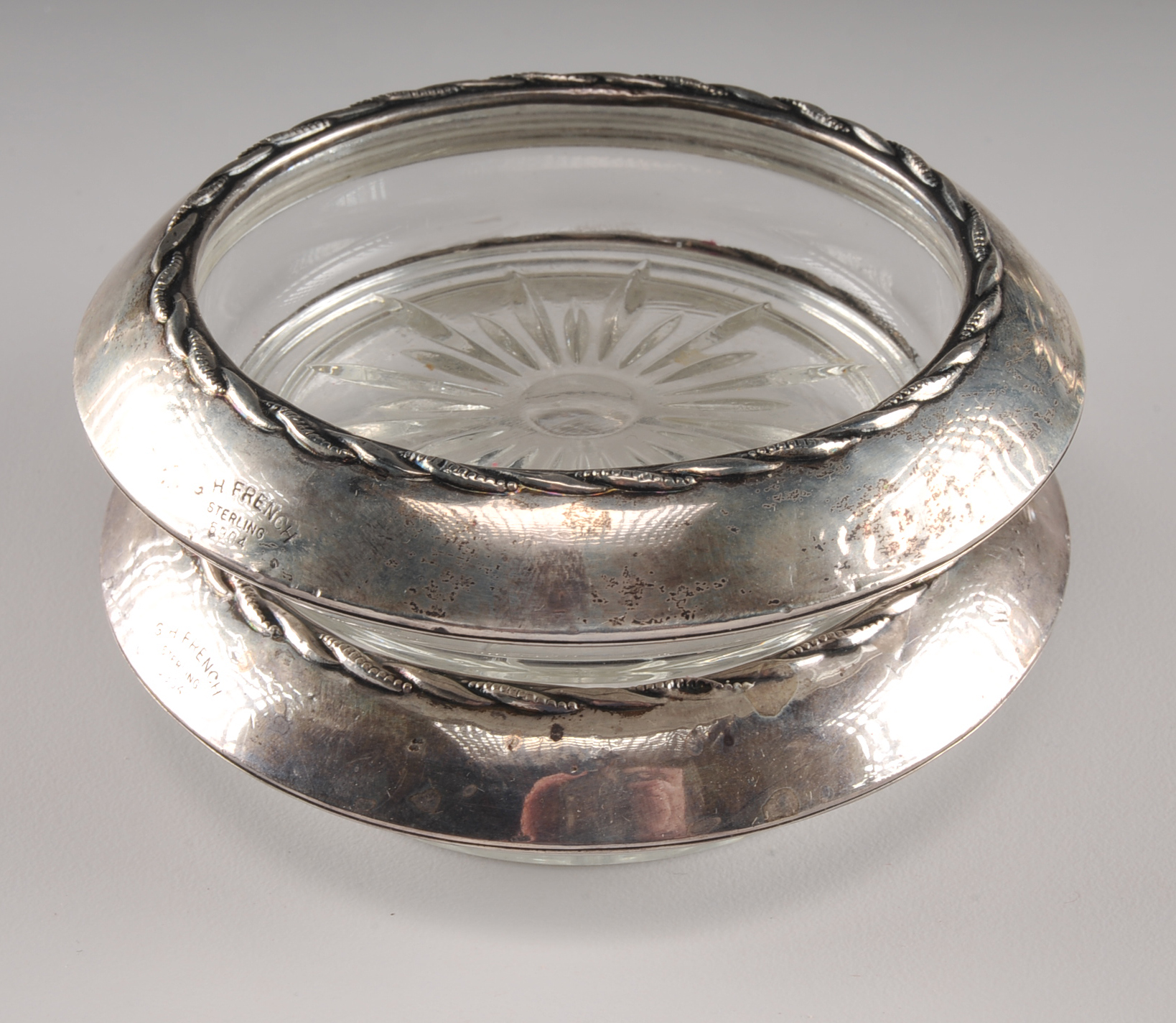 Sterling Silver and Glass Coasters