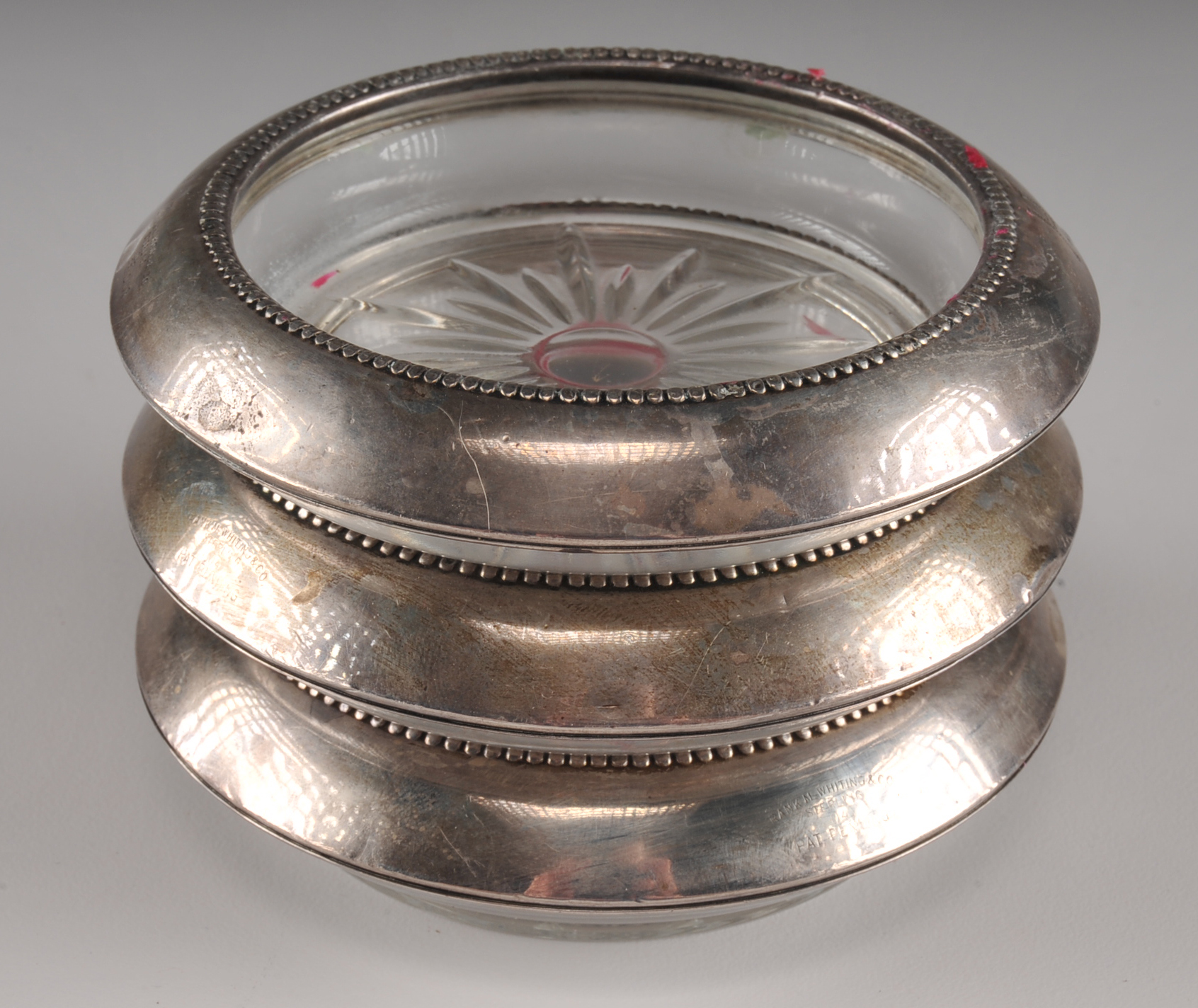 Sterling Silver and Glass Coasters