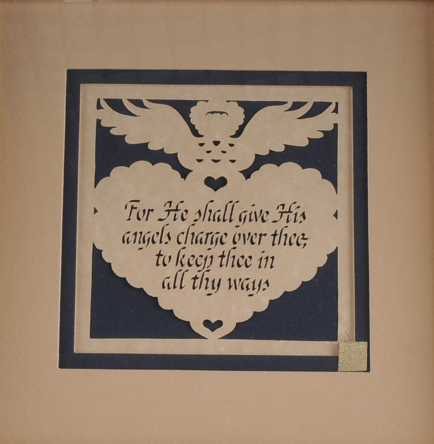 Scissor Cut Artwork Framed in Gold Frame