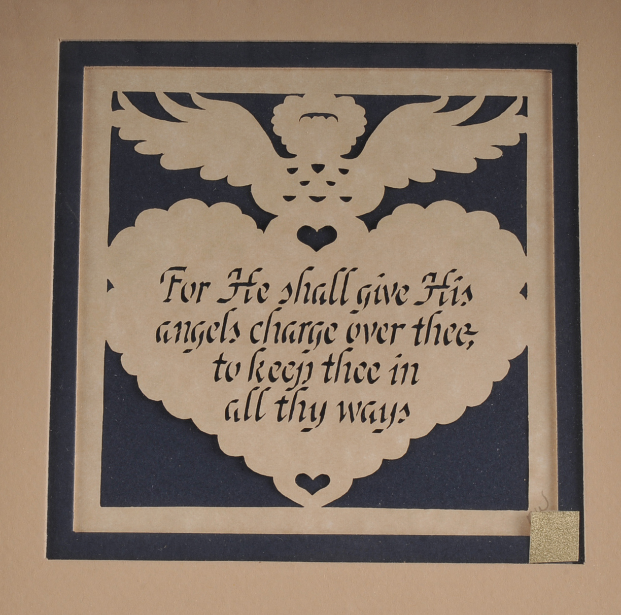 Scissor Cut Artwork Framed in Gold Frame