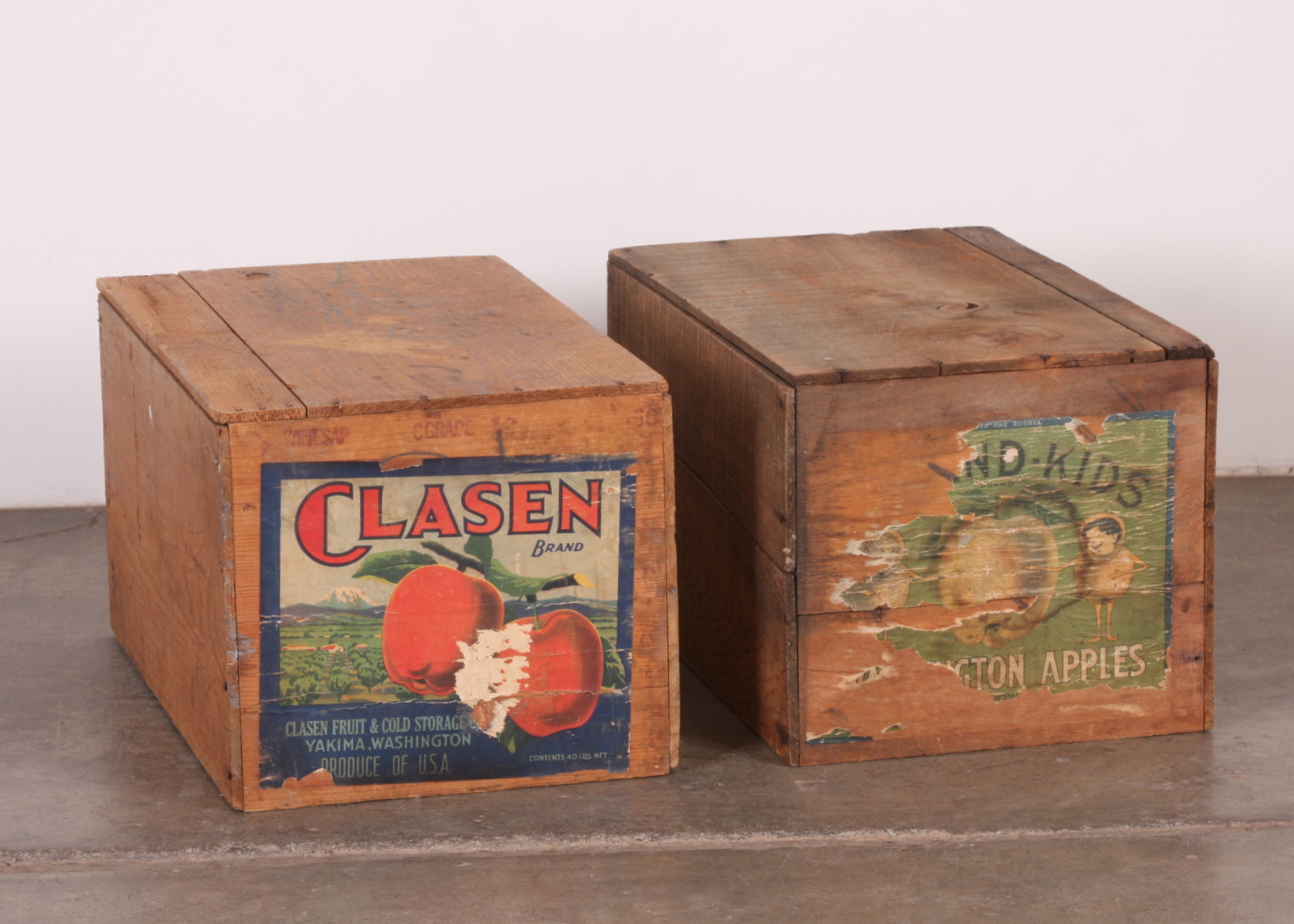 Pair of Antique Apple Crates 