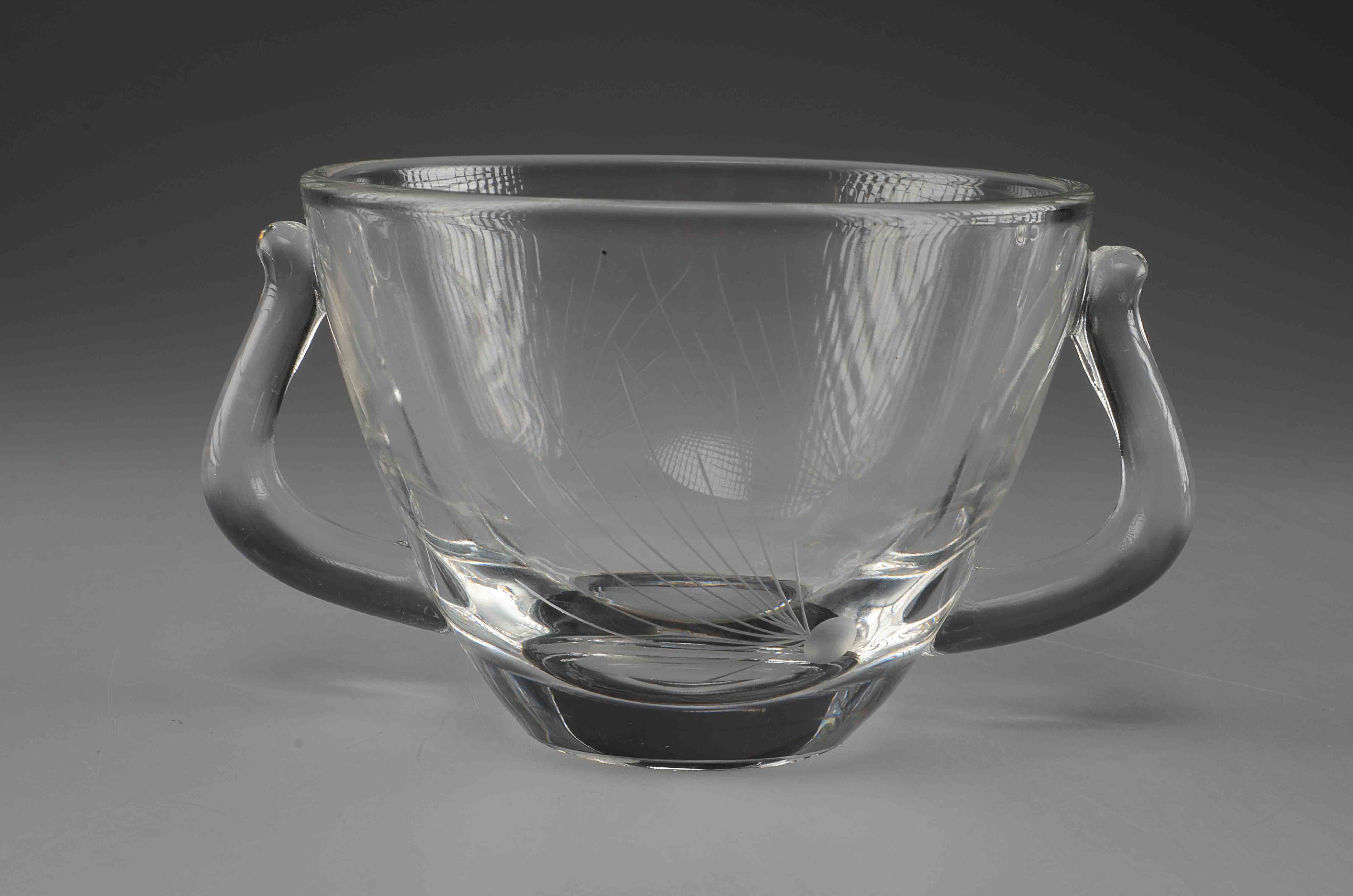 A Modern Glass Creamer, Open Sugar and Condiment Bowl