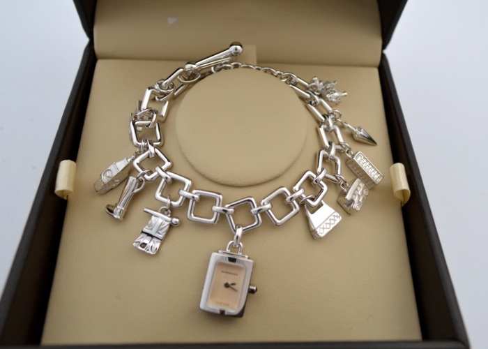 Burberry Silver Charm Bracelet Watch