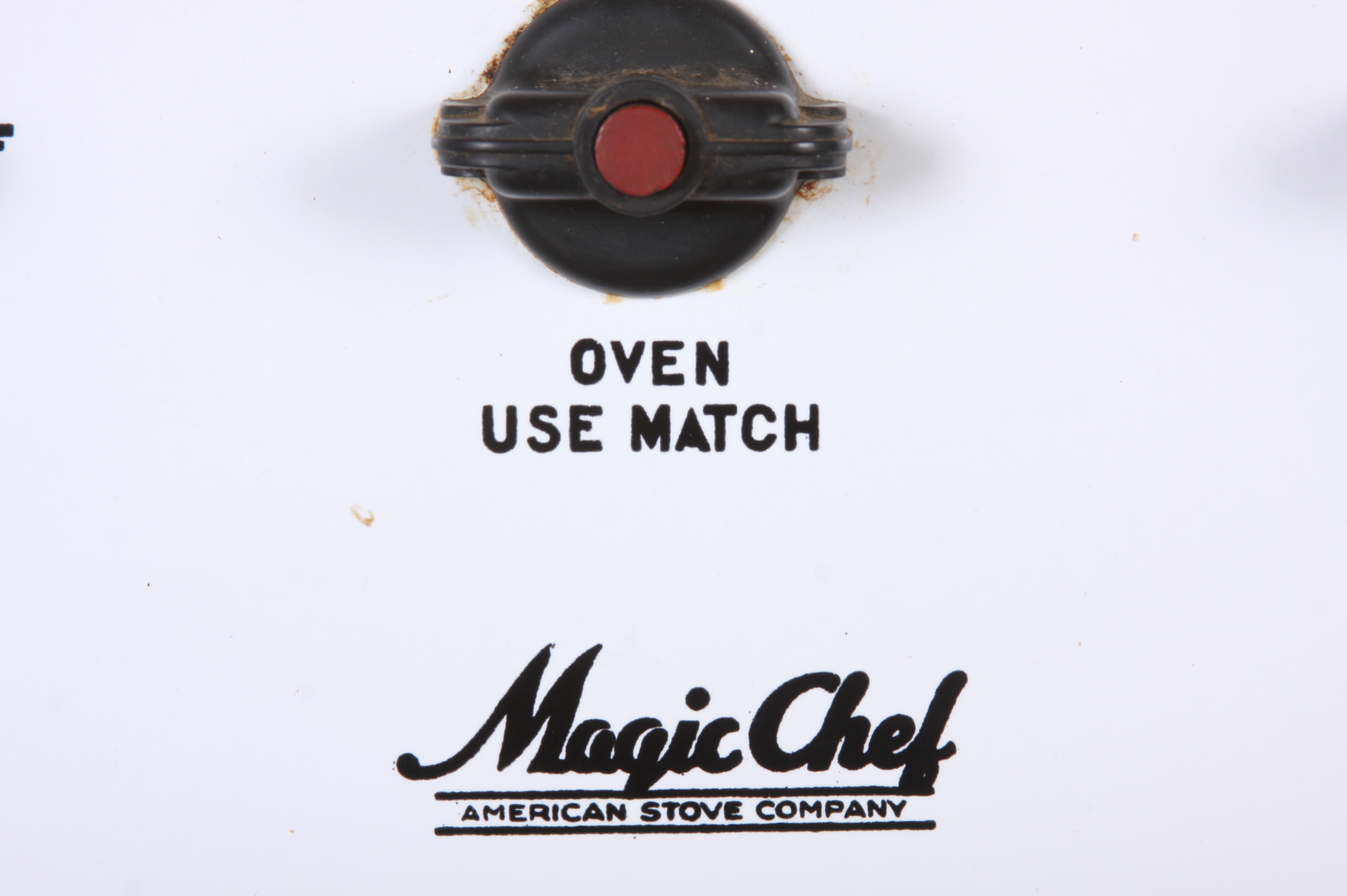 1940's Magic Chef gas stove in black and white 