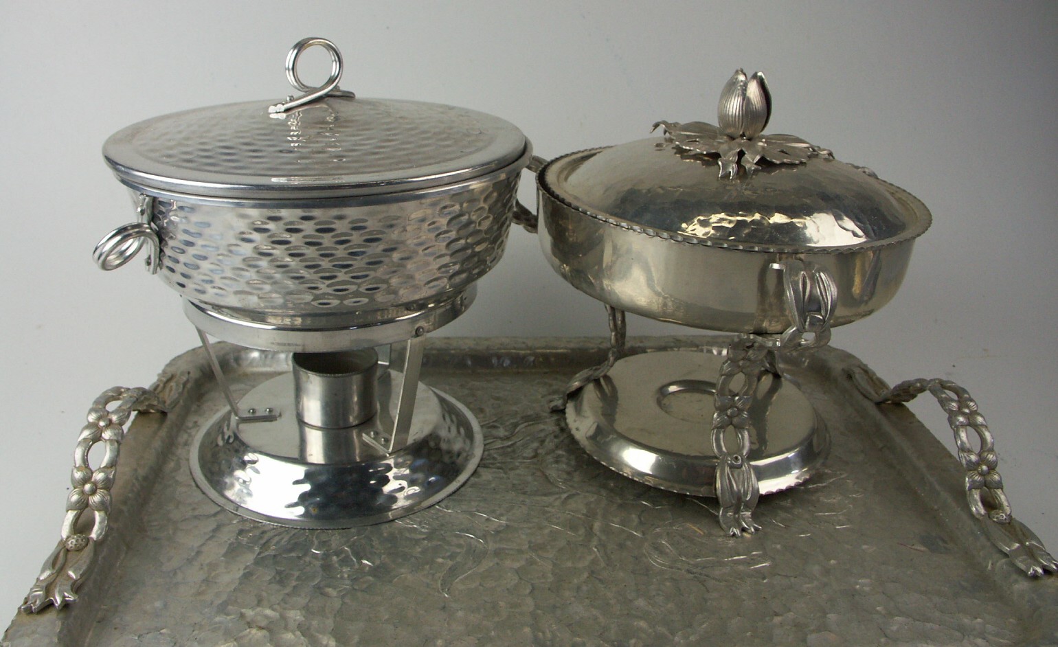 Hammered Aluminum Serving Pieces