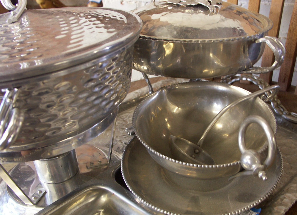 Hammered Aluminum Serving Pieces