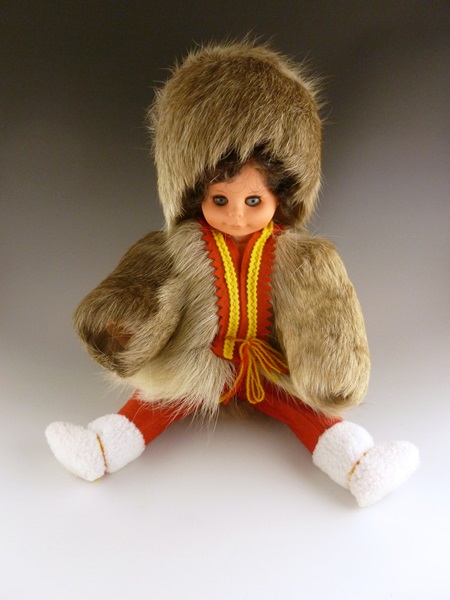 Vintage Alaskan Souvenir Doll with Caribou Fur