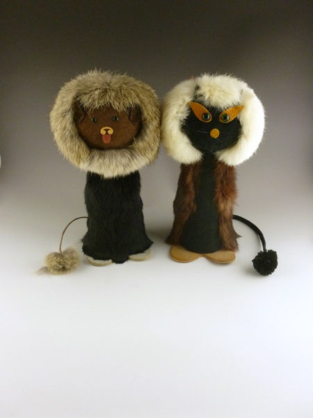 Vintage Souvenir Animals with Rabbit Fur