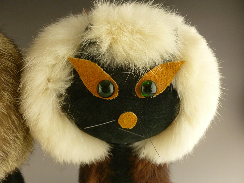 Vintage Souvenir Animals with Rabbit Fur