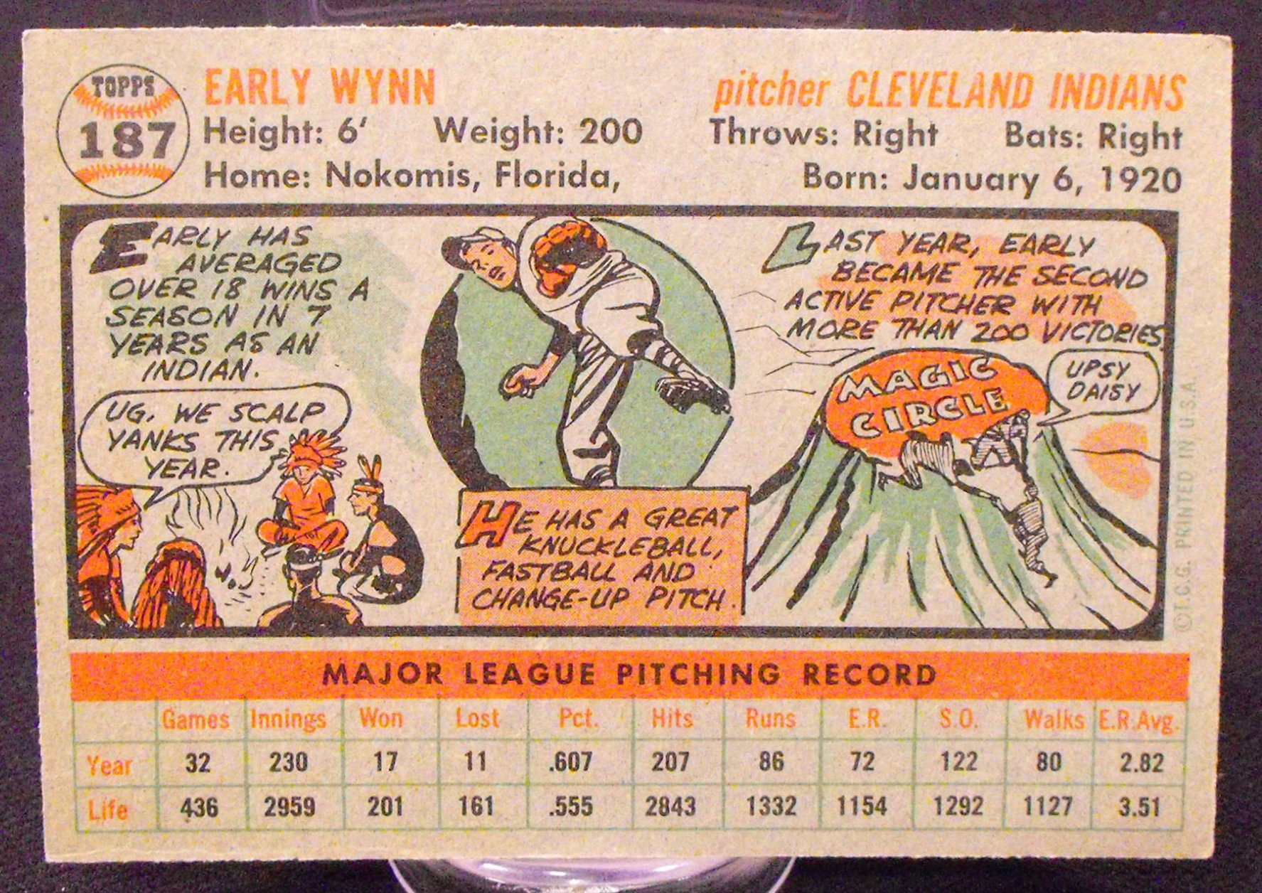 (3) 1956 Cleveland Indians Topps Baseball Cards Score, Wynn, & Lemon