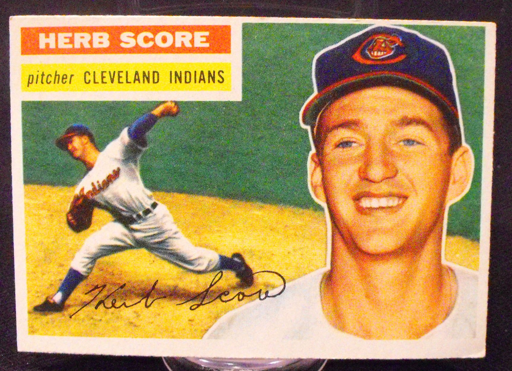 (3) 1956 Cleveland Indians Topps Baseball Cards Score, Wynn, & Lemon