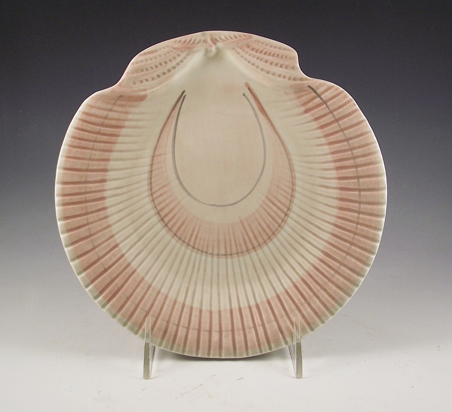 Fitz and Floyd lidded shell bowl and under plate.