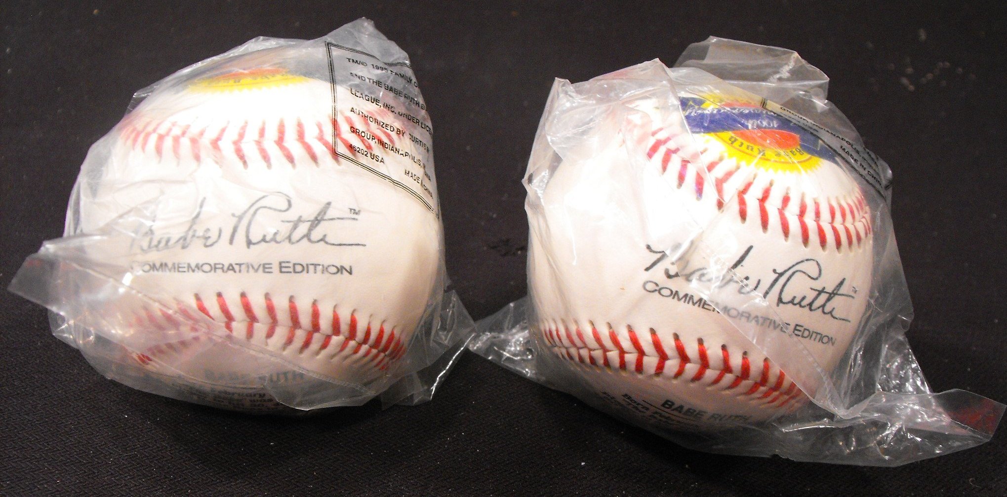 (4) HOF New York Yankees Replica Signed Baseballs Babe Ruth & Mickey Mantle 