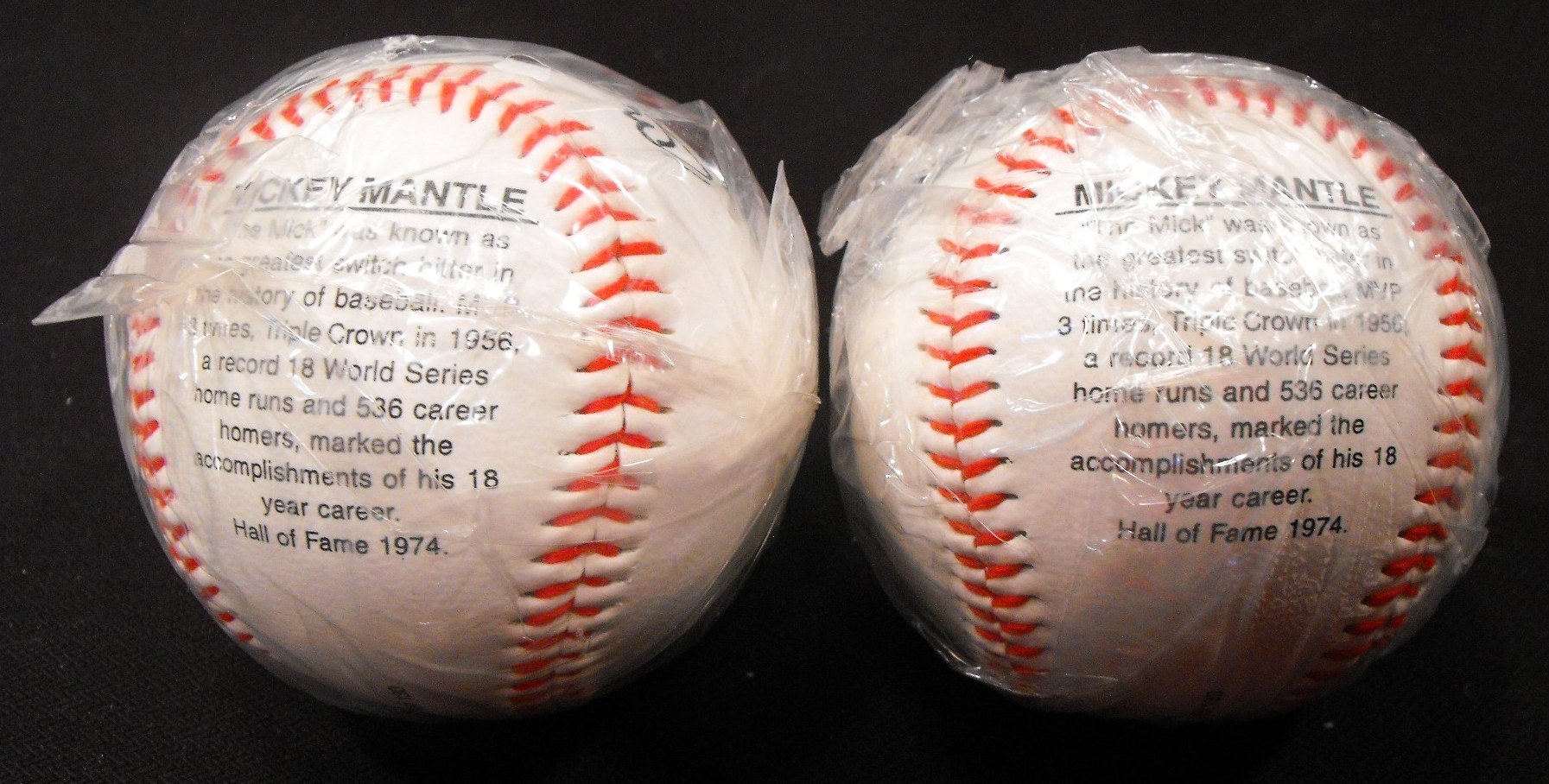 (4) HOF New York Yankees Replica Signed Baseballs Babe Ruth & Mickey Mantle 