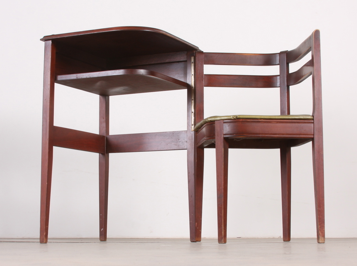 Small Mid Century Telephone Table with Swinging Chair