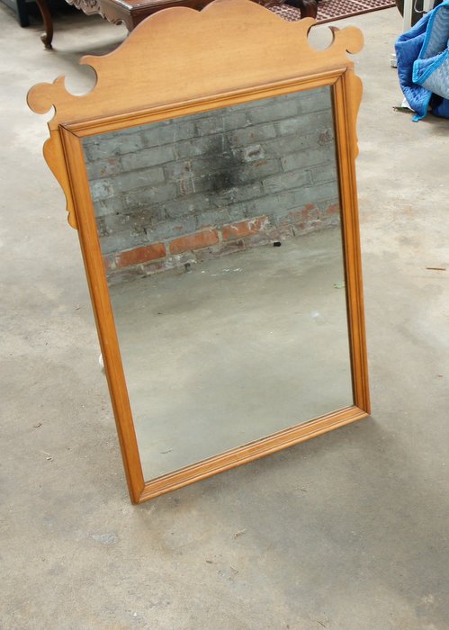 John Wanamaker Vintage Pine Wood Mirror
