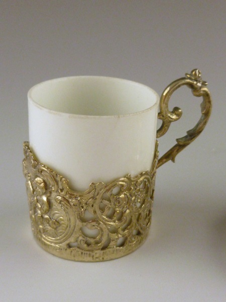 Antique Capodimonte Silver Cups