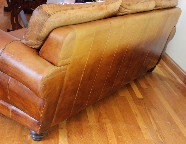 Distressed Whiskey Leather Sofa