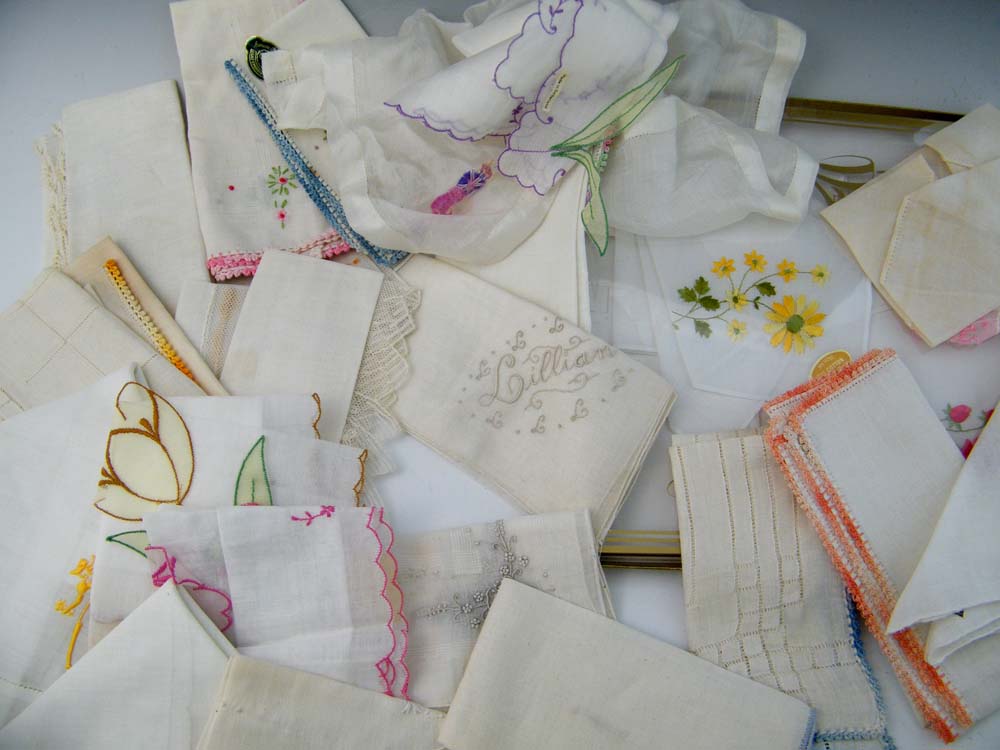 Vintage Fancy Embroidered Handkerchiefs
