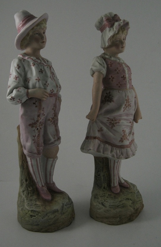 Antique German Bisque Figurine Pair