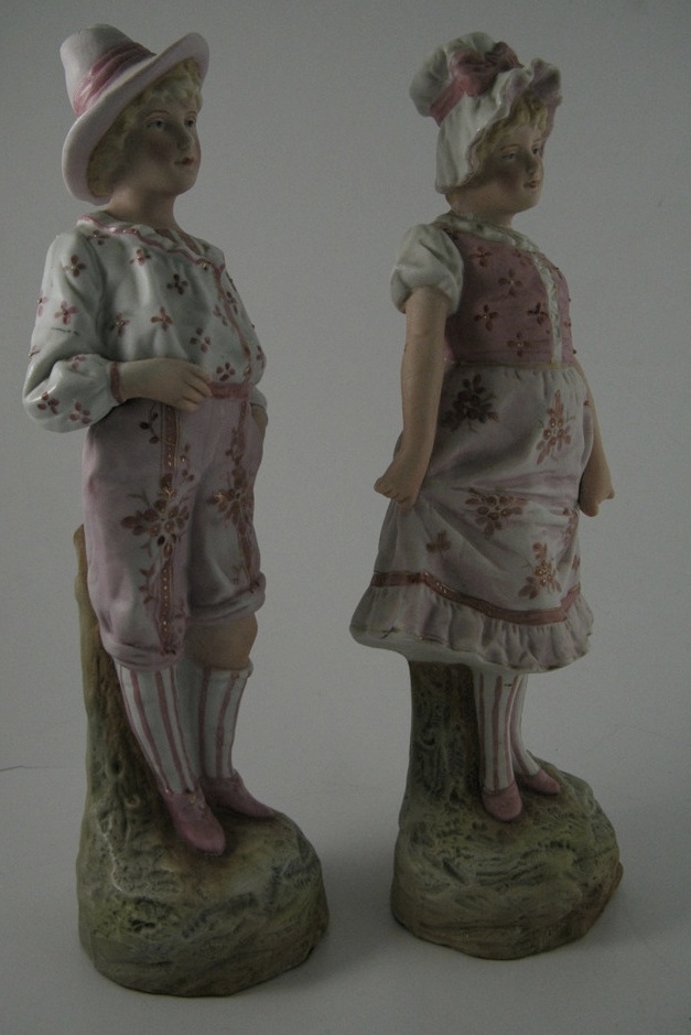Antique German Bisque Figurine Pair