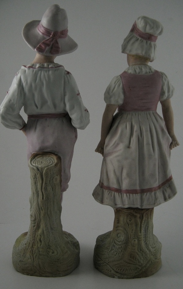 Antique German Bisque Figurine Pair