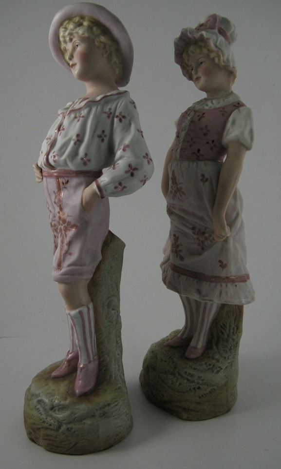 Antique German Bisque Figurine Pair