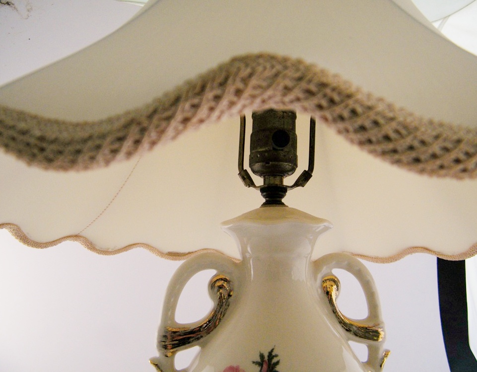 30's Floral Porcelain Table Lamp