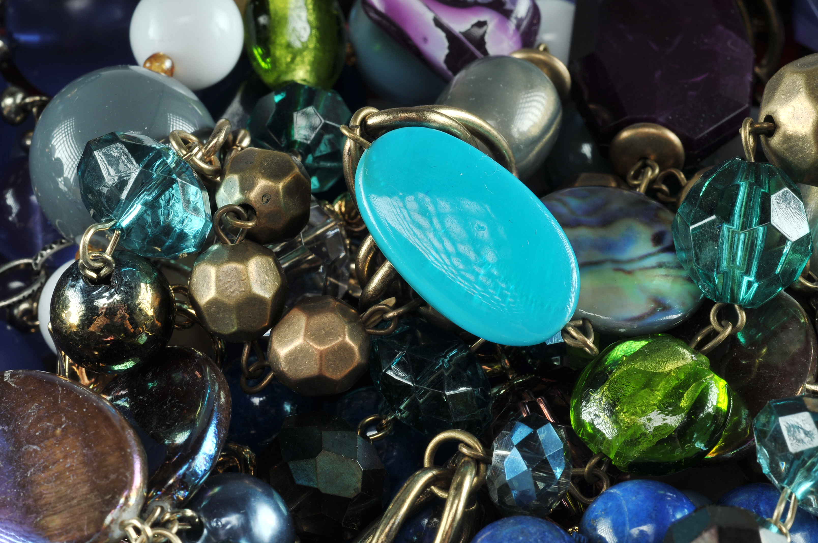 Lot of 12 Costume Necklaces, in Shades of Blue