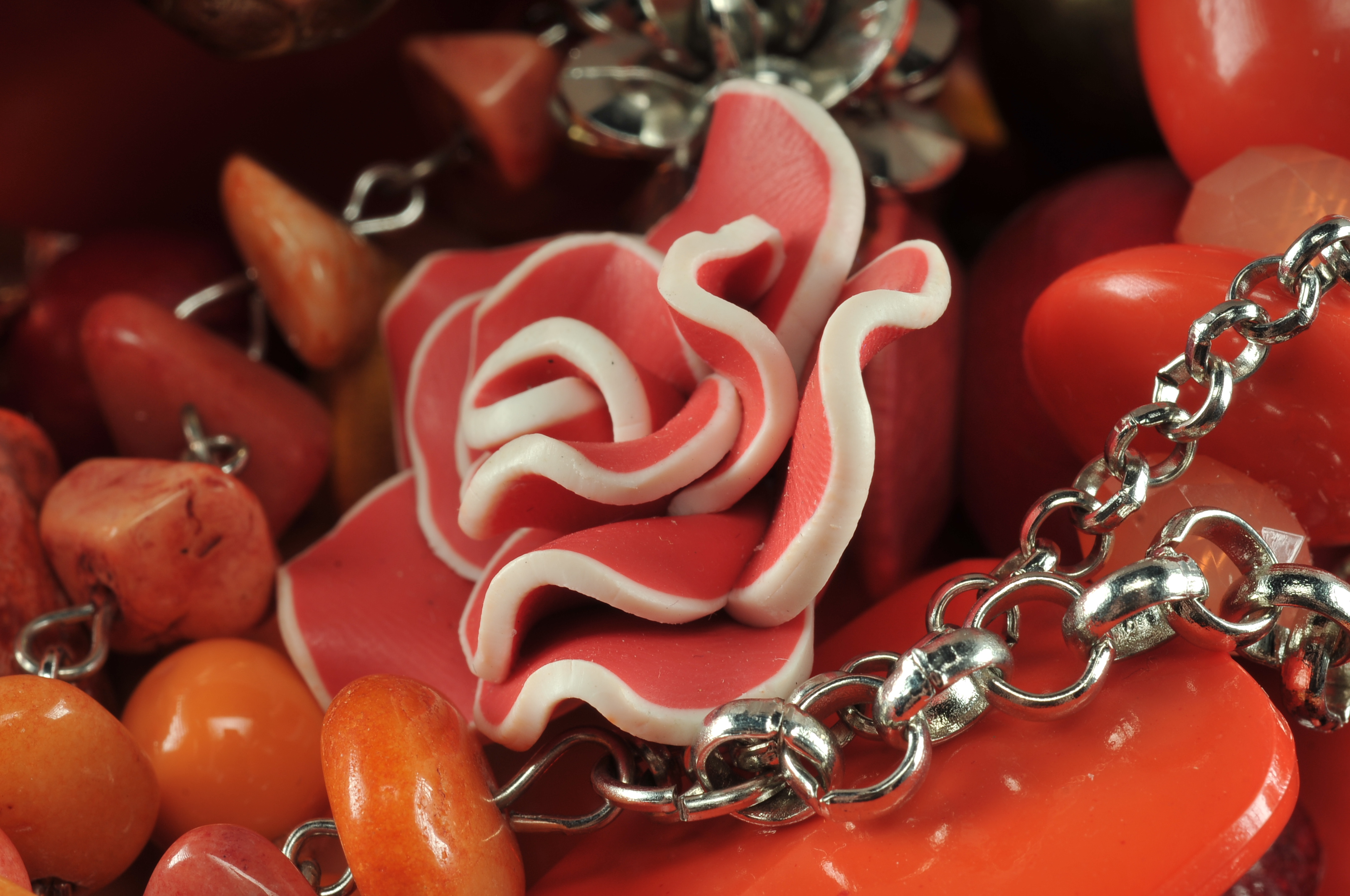 Shades of coral costume jewelry