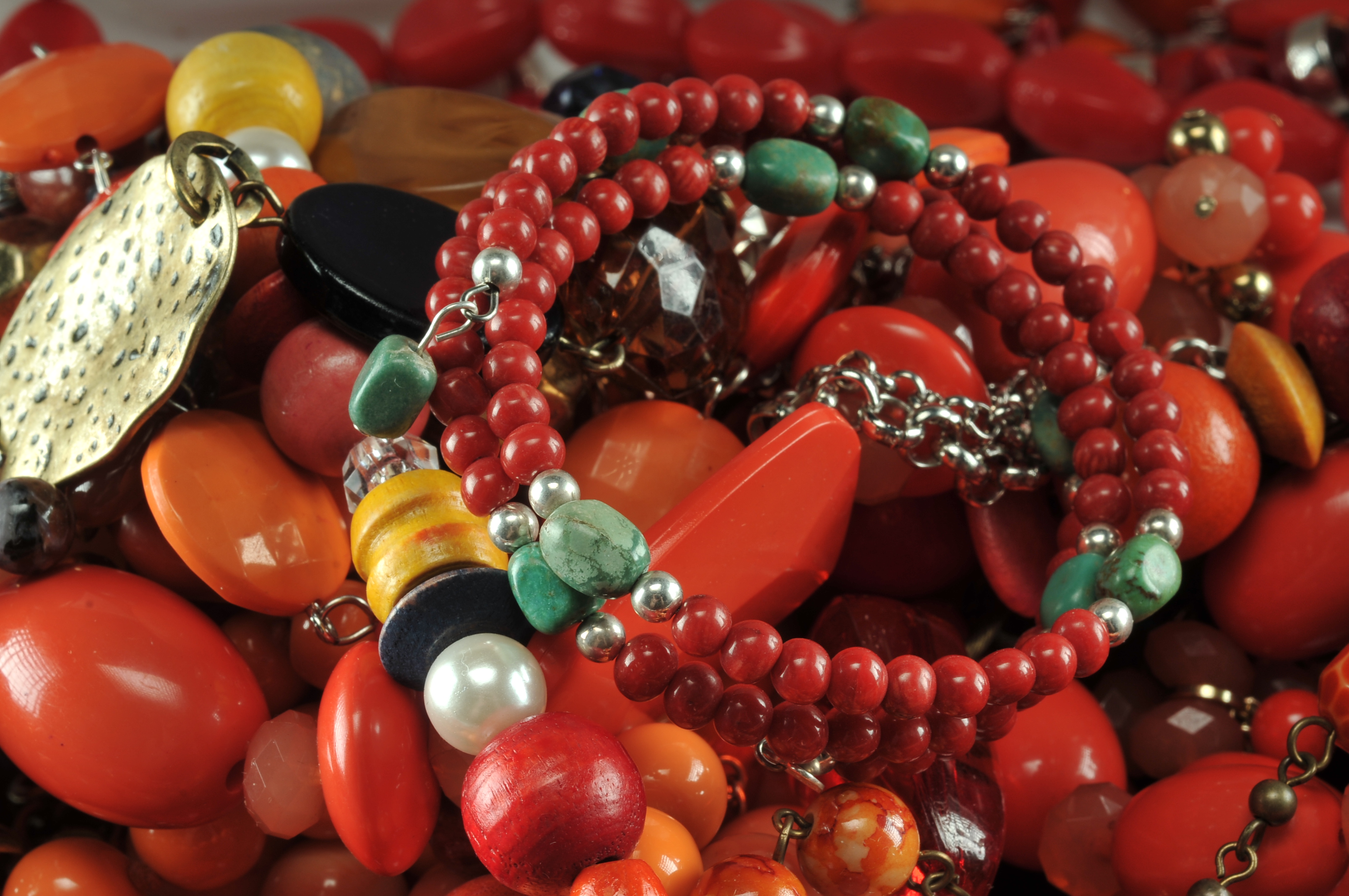 Shades of coral costume jewelry