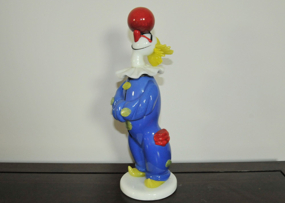 Murano Hand Blown Glass Clown Figurine