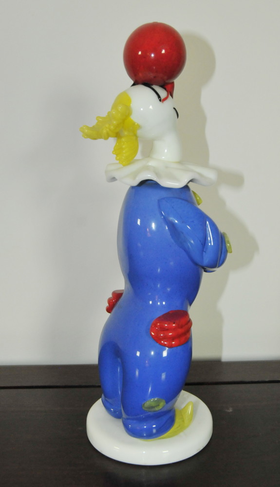 Murano Hand Blown Glass Clown Figurine