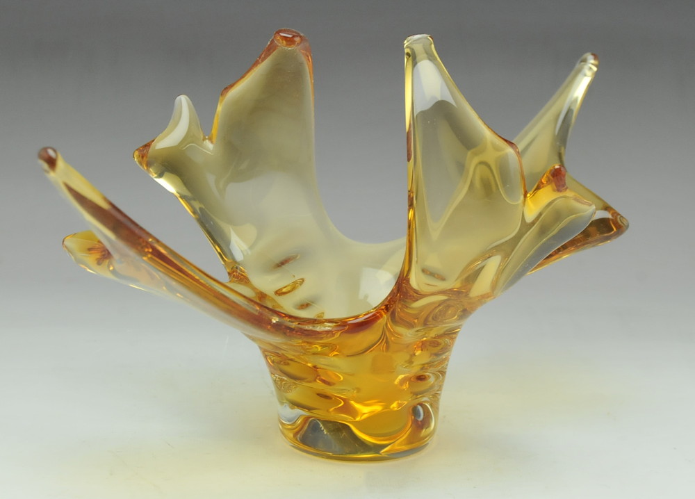 Gold Murano Art Glass Basket