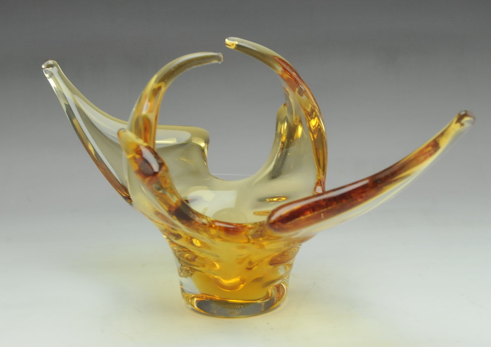 Gold Murano Art Glass Basket