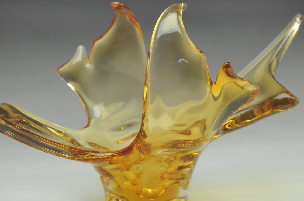 Gold Murano Art Glass Basket