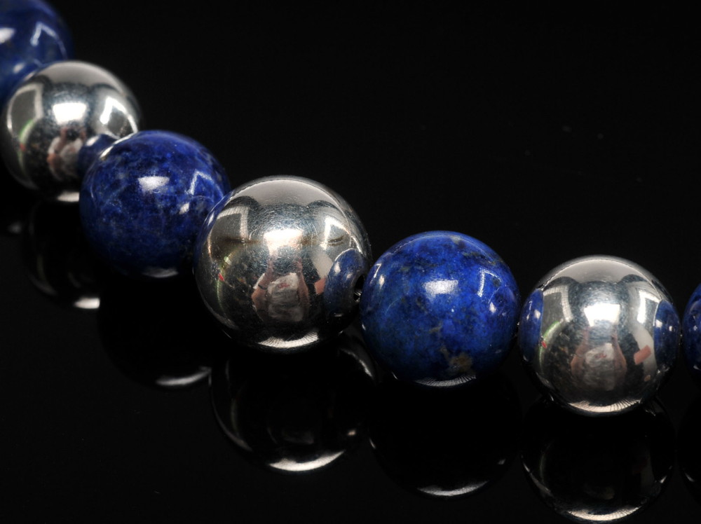 Sterling and Blue Lapis Necklace and Bracelet