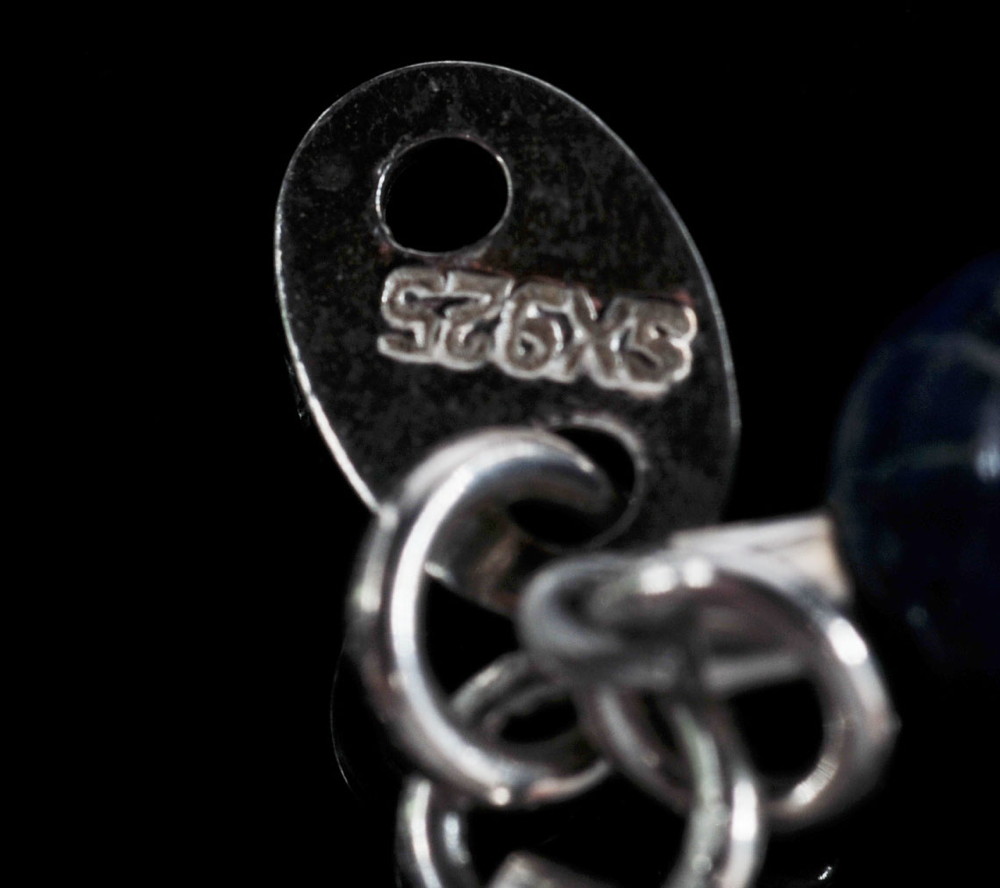 Sterling and Blue Lapis Necklace and Bracelet