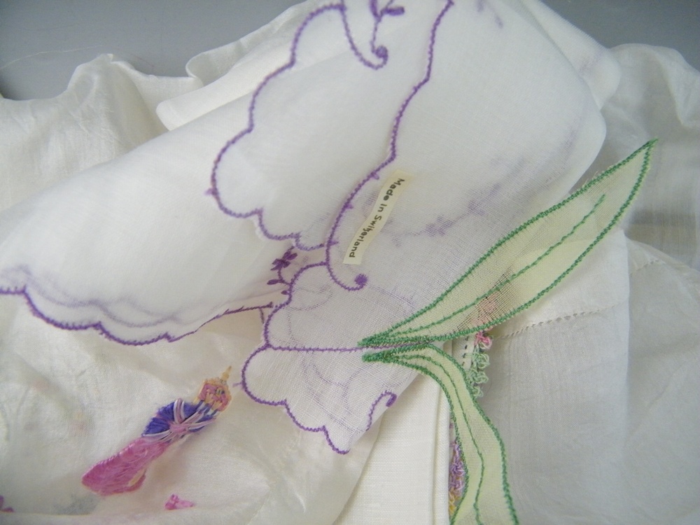 Vintage Fancy Embroidered Handkerchiefs