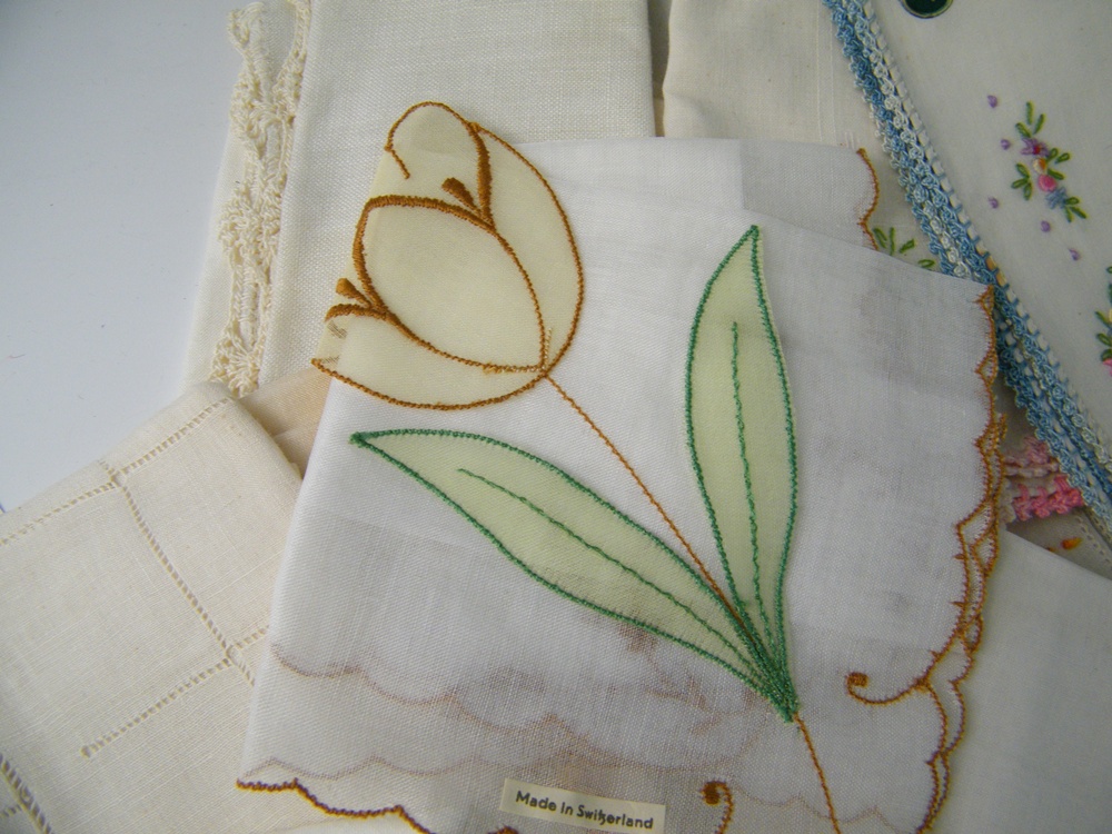 Vintage Fancy Embroidered Handkerchiefs