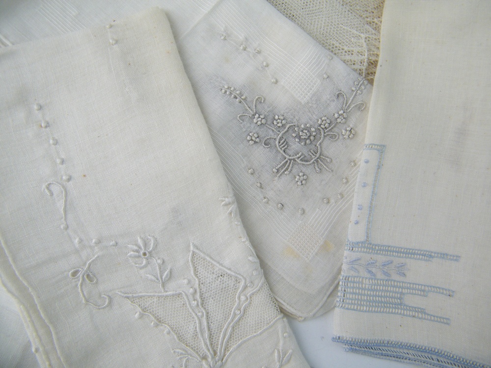 Vintage Fancy Embroidered Handkerchiefs