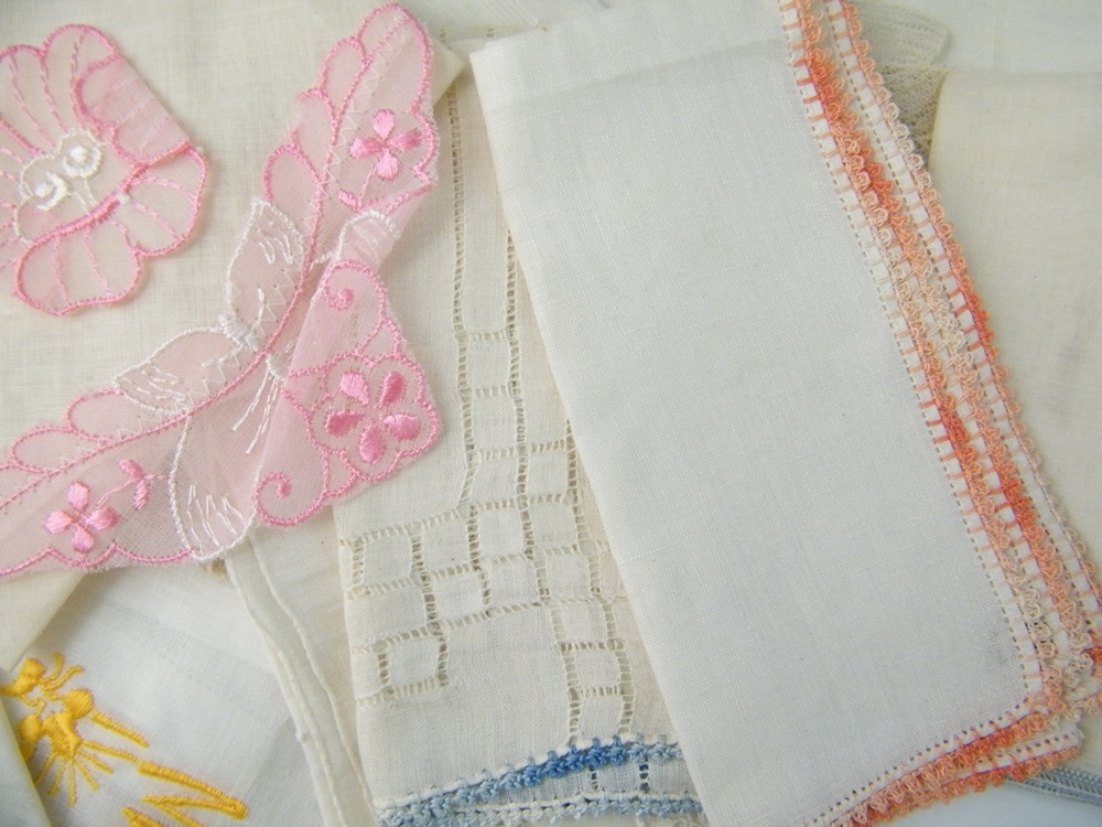 Vintage Fancy Embroidered Handkerchiefs