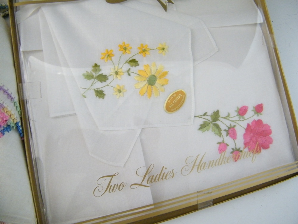 Vintage Fancy Embroidered Handkerchiefs