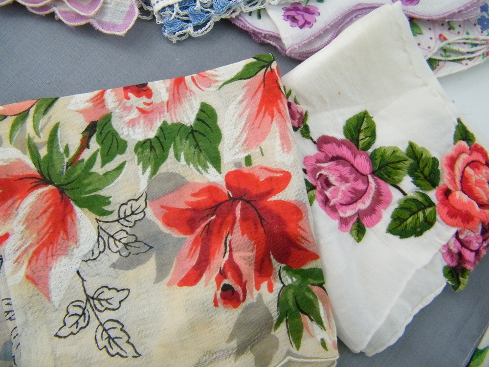 Vintage Floral Handkerchiefs