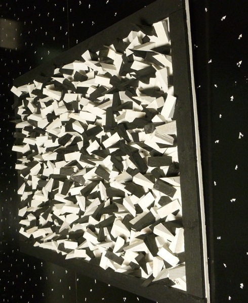 Wood Block Black and White Sculpture