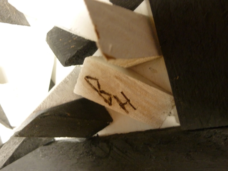 Wood Block Black and White Sculpture