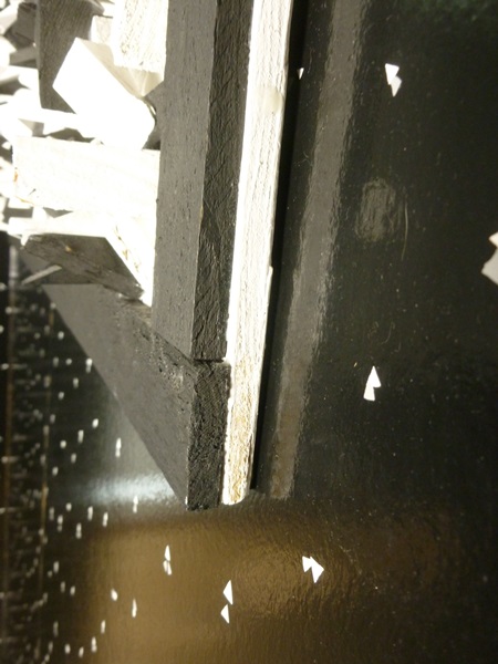 Wood Block Black and White Sculpture