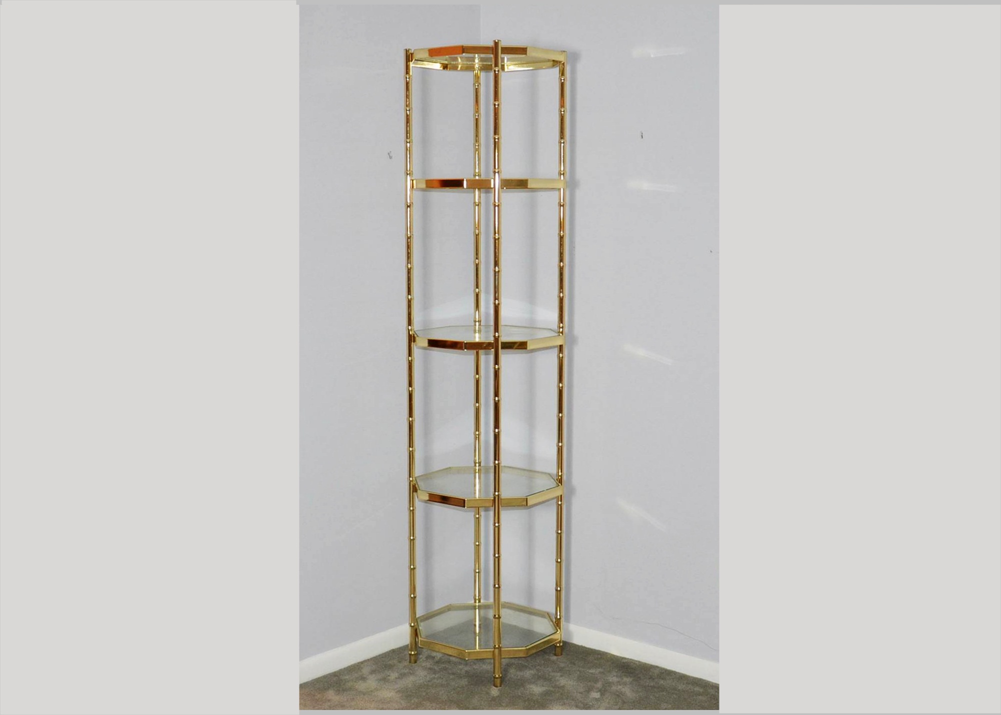 Contemporary glass display stand.