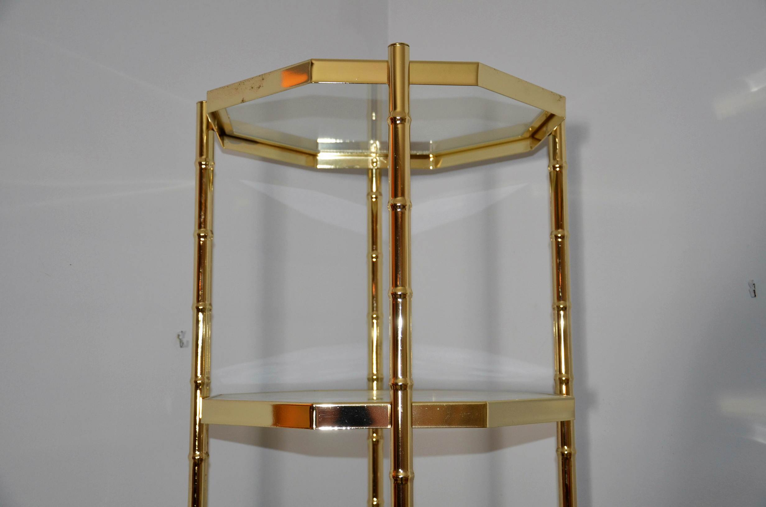 Contemporary glass display stand.