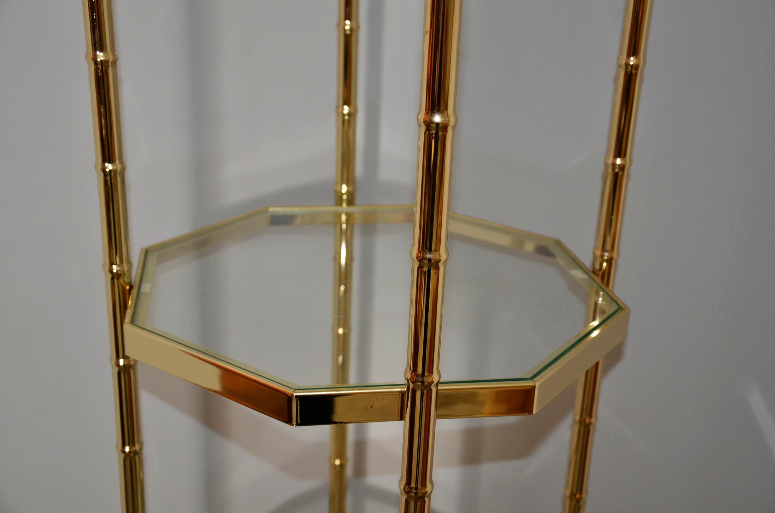 Contemporary glass display stand.